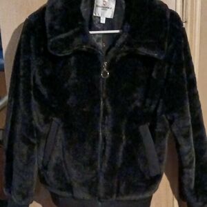 Urban Republic Black Faux Fur Jacket NWT WOMENS MEDIUM